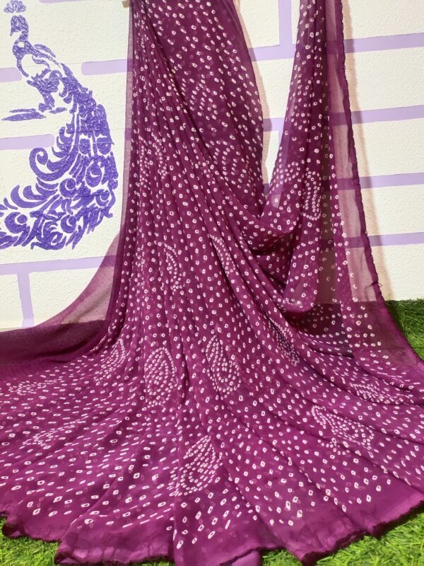 Bandhini Georgette sarees with thread lace border