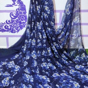 Georgette sarees with thread lace border